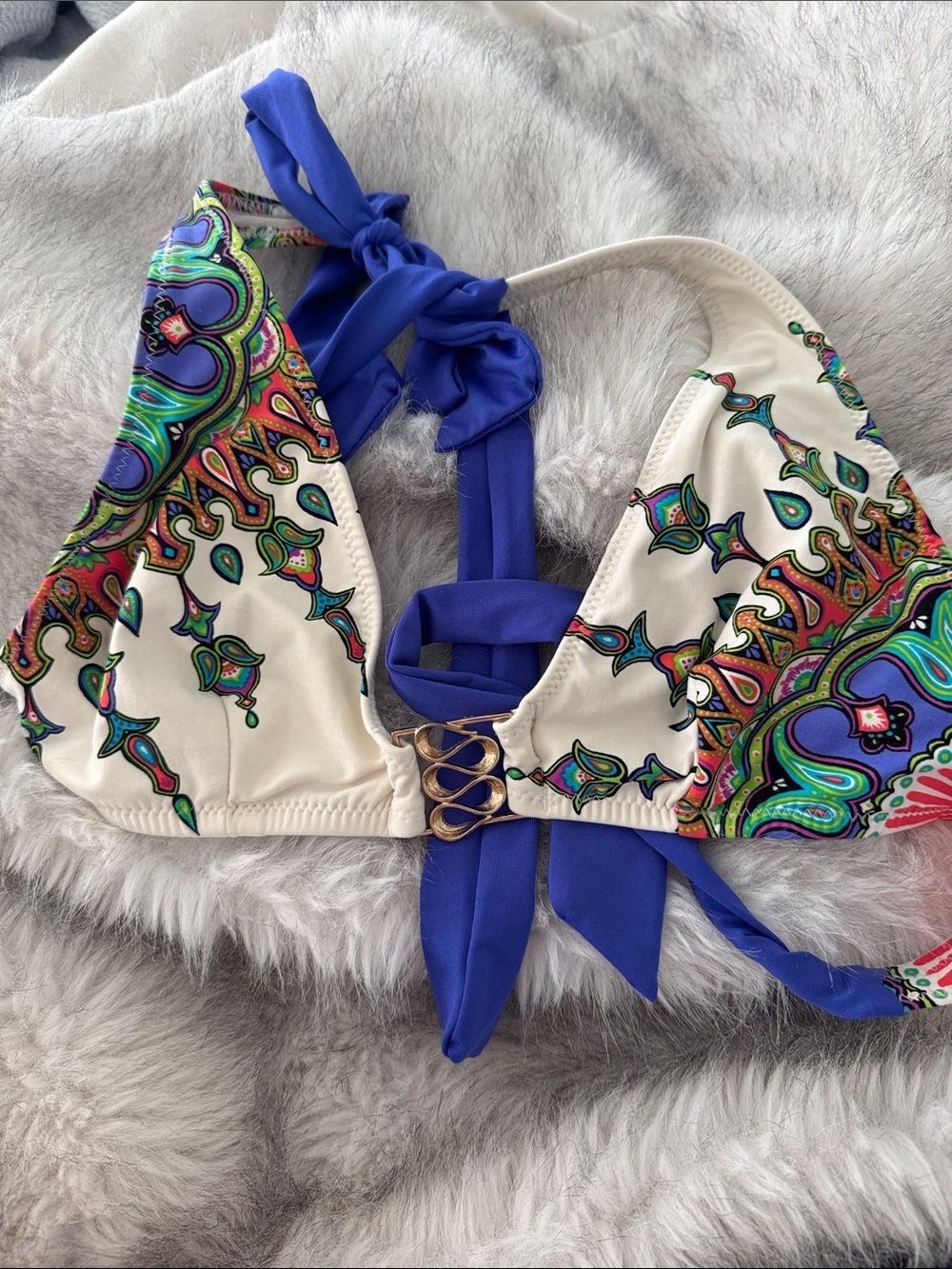 Trina Turk Colorful Paisley Triangle Bikini Top 4